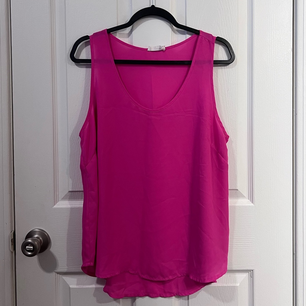Hot Pink Sheer Tank Top